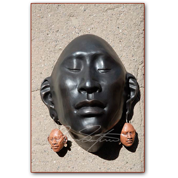 Roxanne Swentzell: Bronze: "Things That Dangle" Show Mask